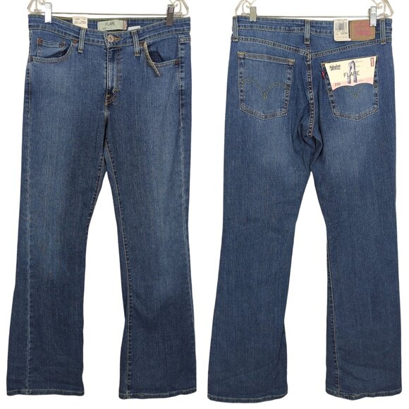 Vintage Y2K Levi’s 519 Flare Jeans Women’s Sz 13 Long Stretch Slim Fit Mid rise - Picture 1 of 15